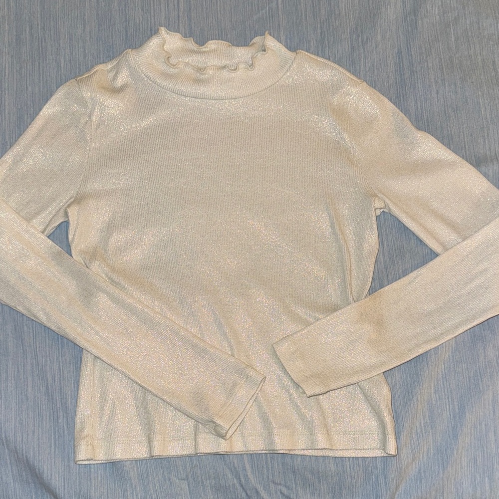 Crewcuts Shimmering tan/ gold Long Sleeve Top